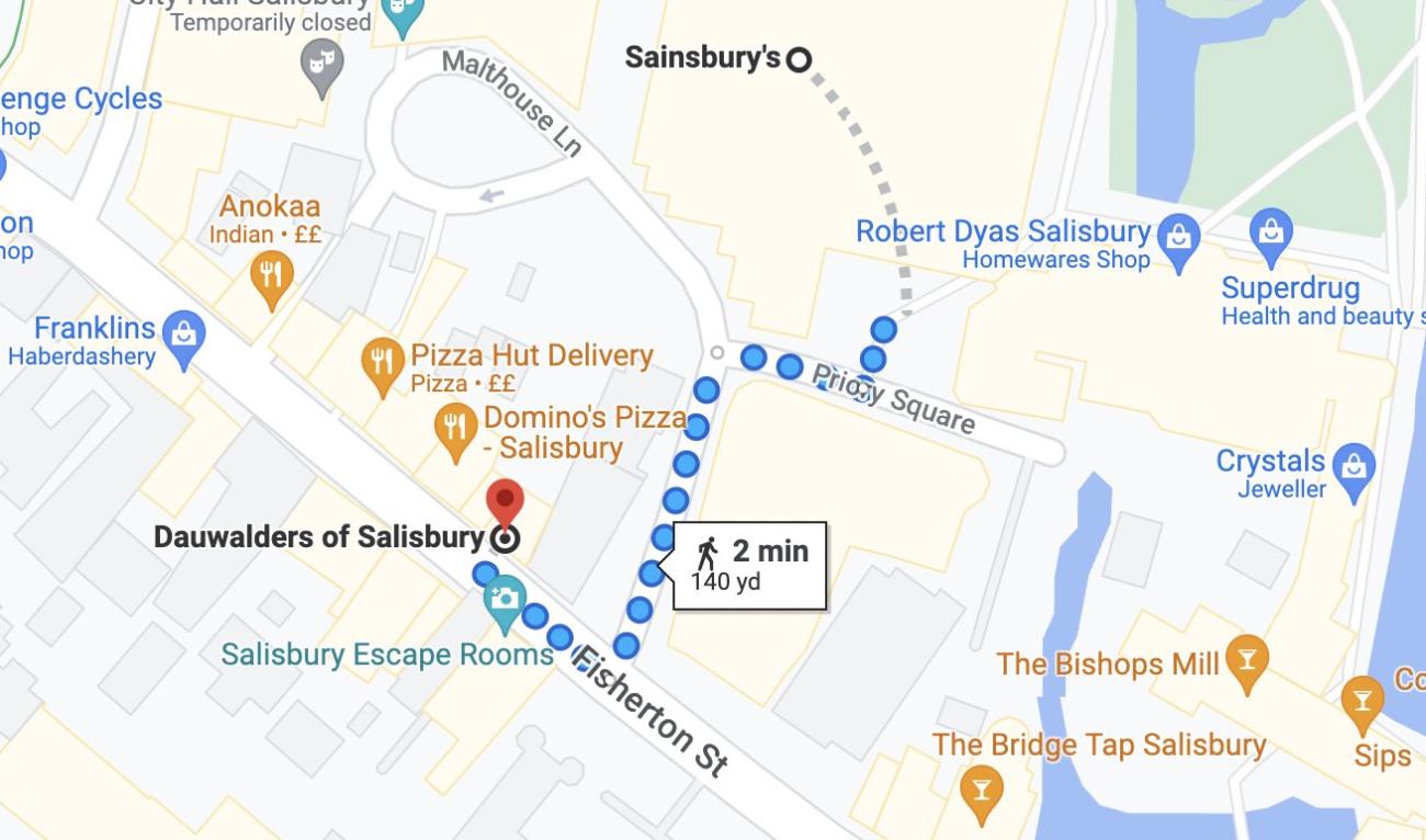 Google Maps shows how close the Skripals were to the assassins who had poisoned them at least an hour earlier