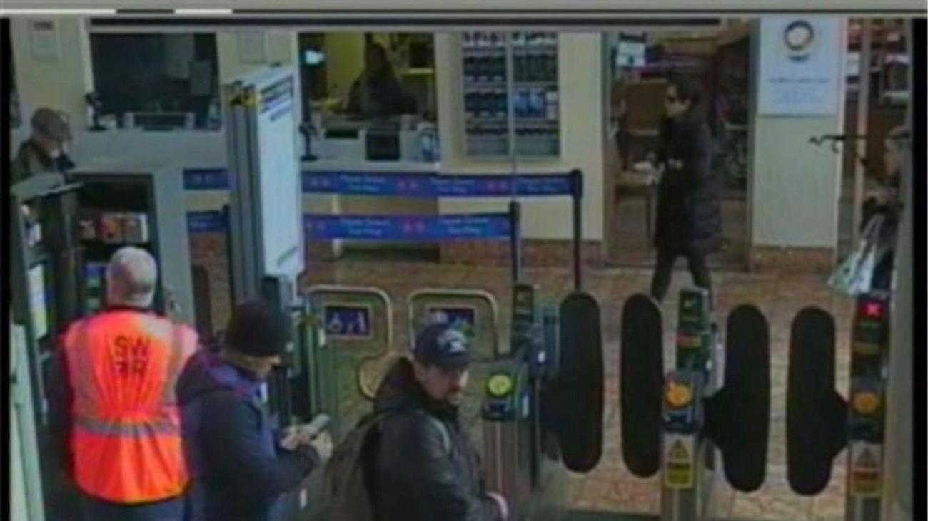 The two Russians accused of poisoning Sergei and Yulia Skripal captured on CCTV at Salisbury railway station