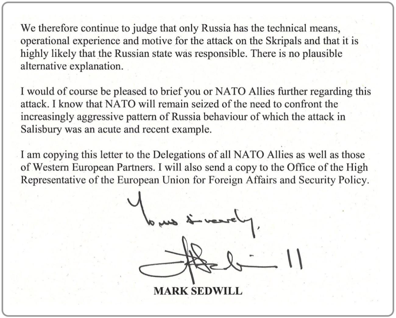 Sedwill letter