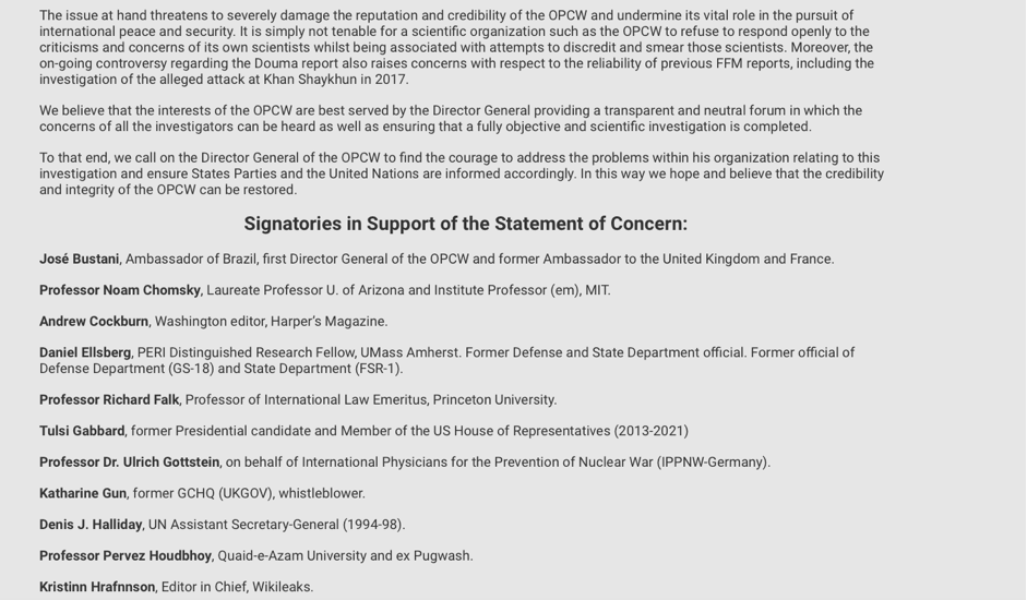 Statement of Concern issued in March 2021