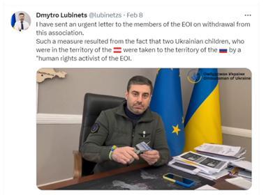 Tantrum time. Source: Dmytro Lubinets, Twitter