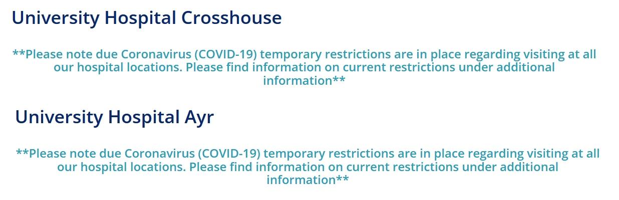 Covid Hospital Restrictions