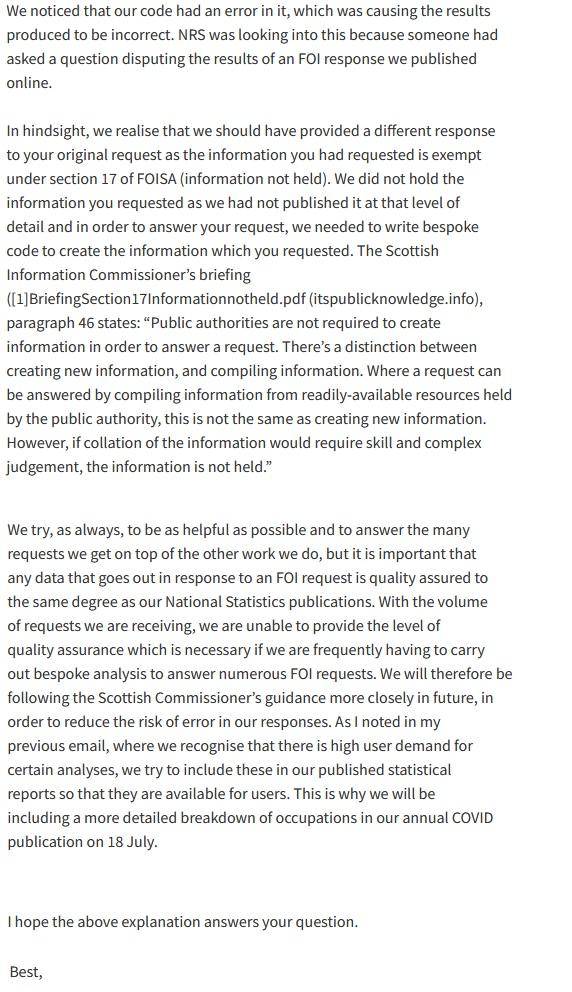 David Tait's response