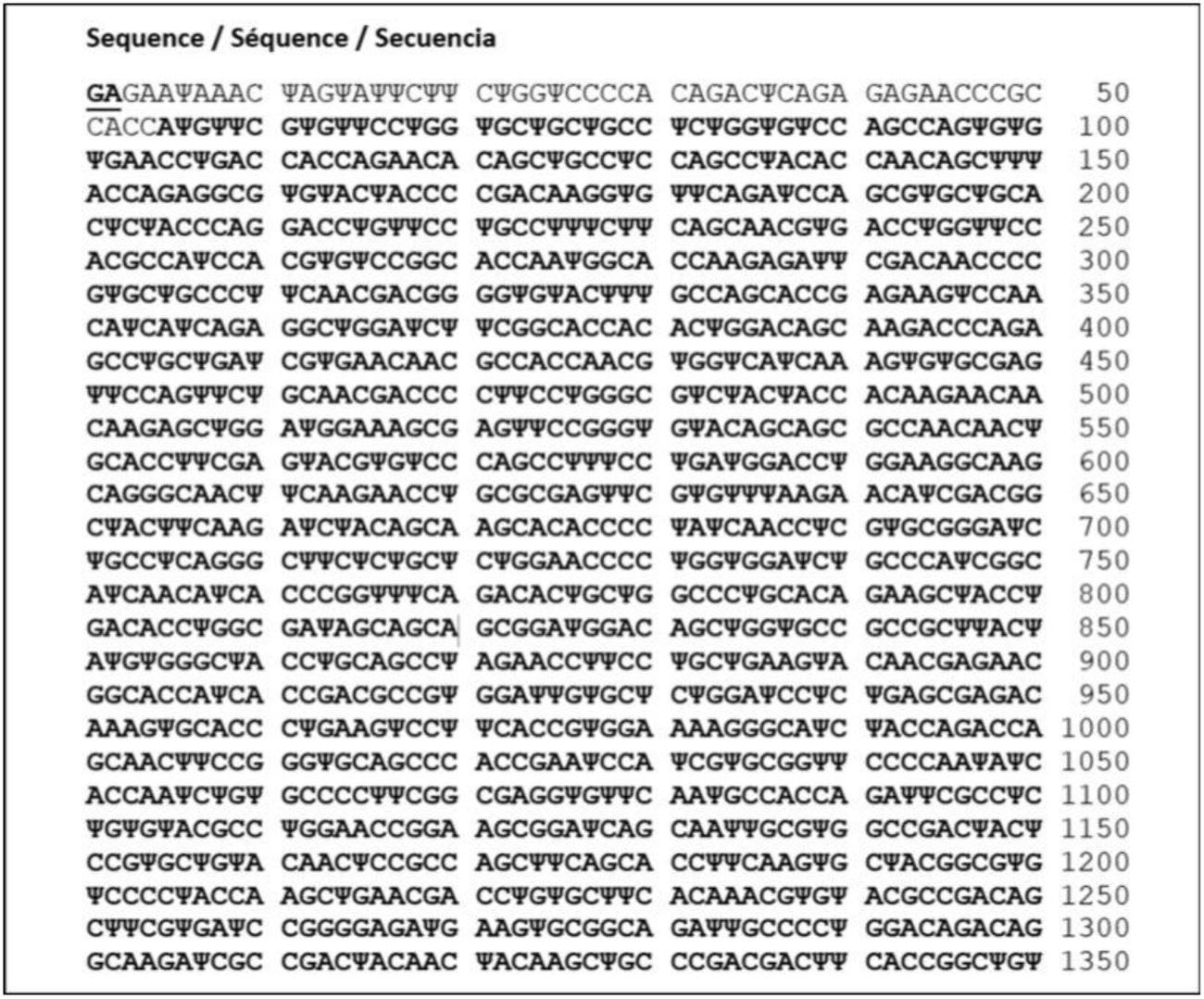 Pfizer mRNA sequence