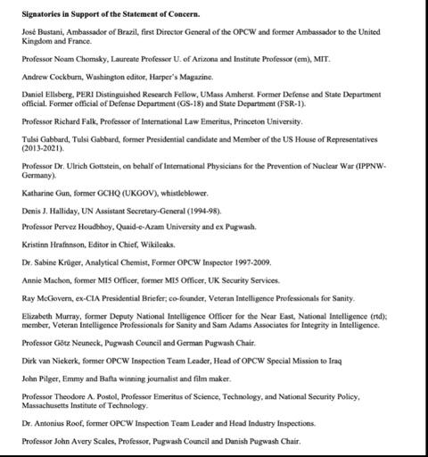 Some of the signatories to the Statement of Concern