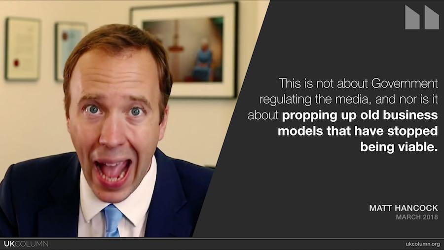 Matt Hancock: propping up British corporate media